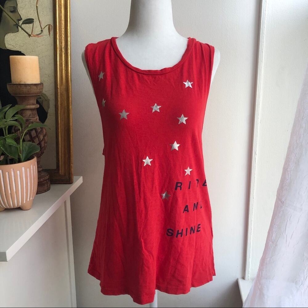 SoulCycle Red 'Ride and Shine' Star Graphic Tank